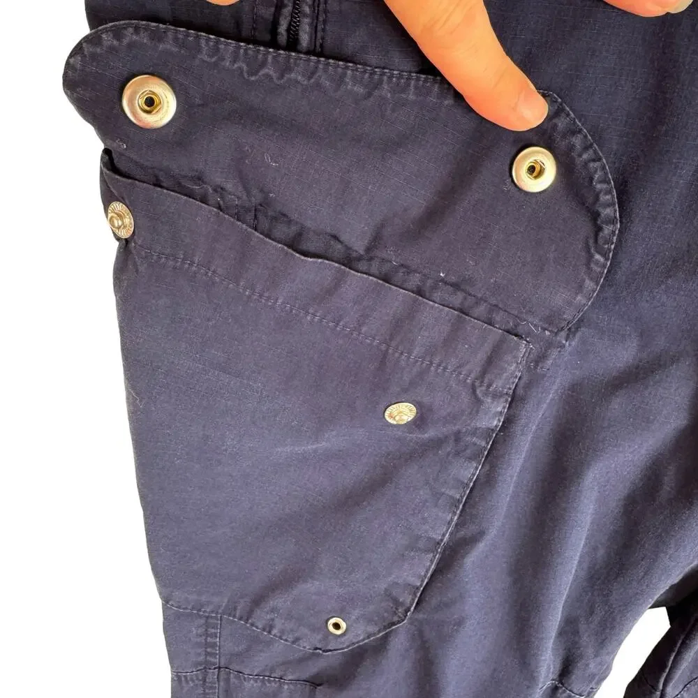 Lauren Active‎ By Ralph Lauren 100% Cotton Navy Blue Cropped Cargo Pants Size 4